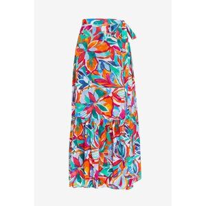 MIMI FLAMINGO Women's Cove Wrap Skirt Size L/XL In Radiant Floral